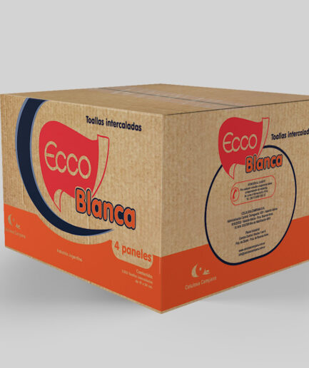 Toallas Intercaladas Blancas Ecco, 4 pliegos de 19x24 cm.