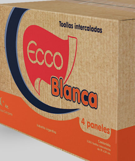 Toallas Intercaladas Blancas Ecco, 4 pliegos de 19x24 cm.